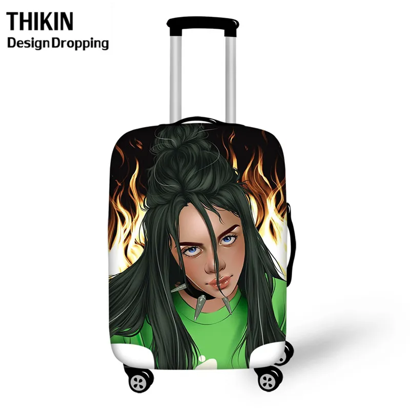 THIKIN хип-хоп Billie Eilish принт женский багаж для путешествий Чехол модный певец Рэппер протектор Защитные чехлы для чемоданов