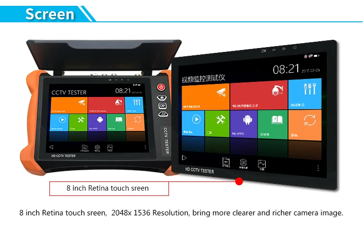 Tester para Sdi Controlador de Ptz com Tdr Tester Cctv Touch Screen Câmera ip Cvi Tvi Ahd 4k H.265 Teste X9adh X9movtadhs 8 6 câmera IP tester para SDI CVI TVI