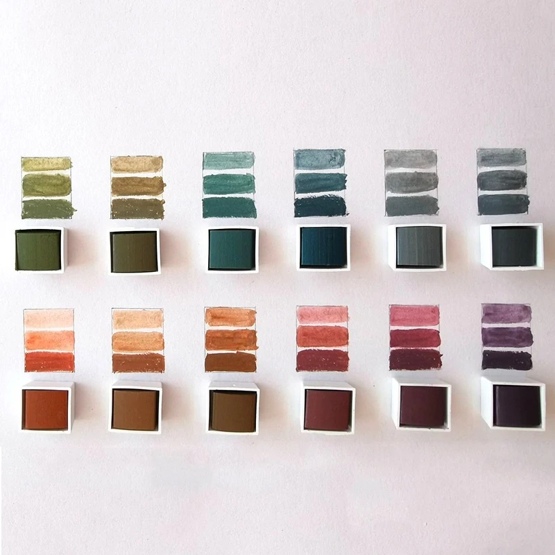 DEDEDEPRAISE 6/12 Colors Solid Watercolor Paint Watercolor Pigment For Handmade Drawing Professional School Kids Art Supplies