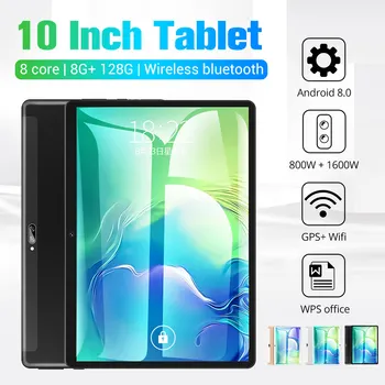 

NEW 6D 10 inch HD Tablet PC 8+128GB 9000mAh 1600W Dual Cameras/SIMs Octa Cores 4G Call Tab android 8.0 tab GPS WIFi bluetooth