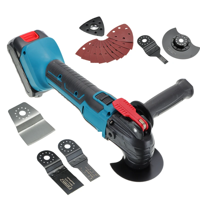 US $60.64 18V Power Oscillating Tool Set Liion Multi Power Saw Tools for Home DIY Renovation Tools Electric Trimmer Saw with 2pcs battery