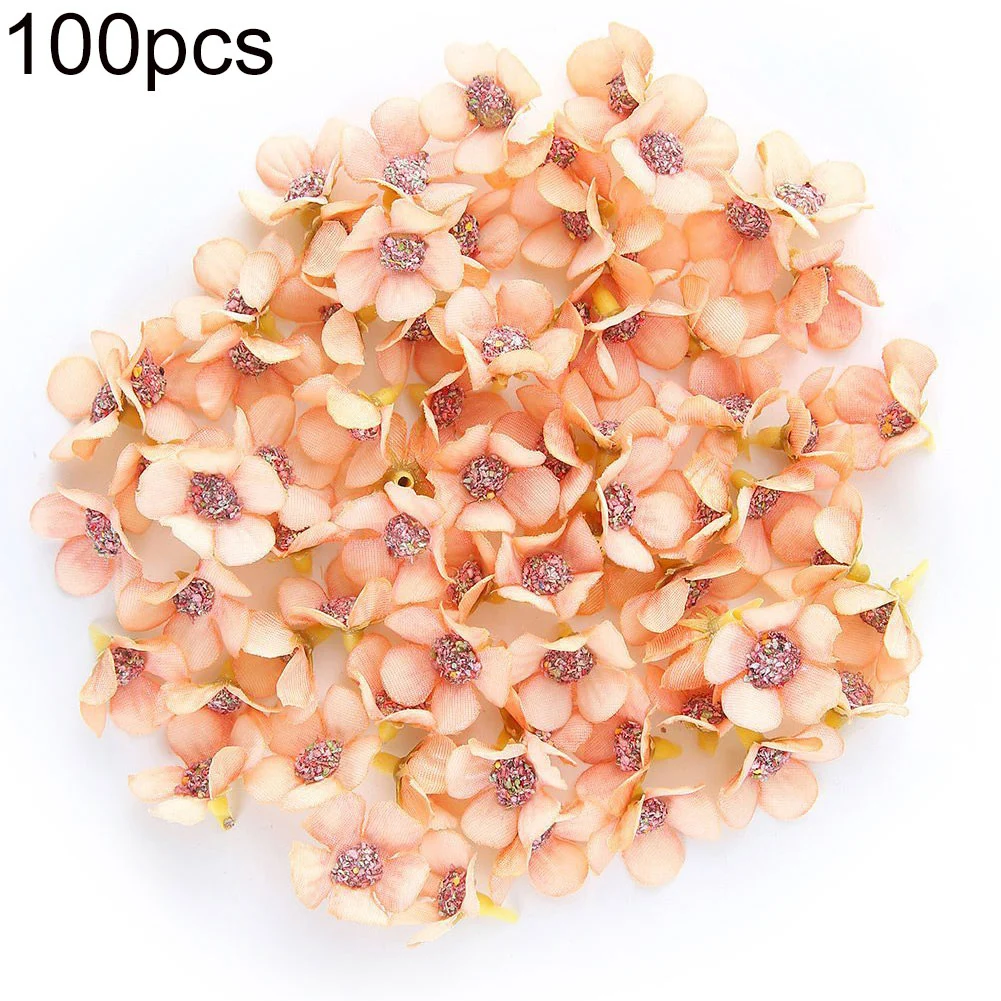 100 шт, 2 см, Мини Искусственные Daisys Цветочные головки, сделай сам, свадебная Праздничная гирлянда, Декор, идеальный мини поддельный цветок для ежедневного УКРАШЕНИЯ
