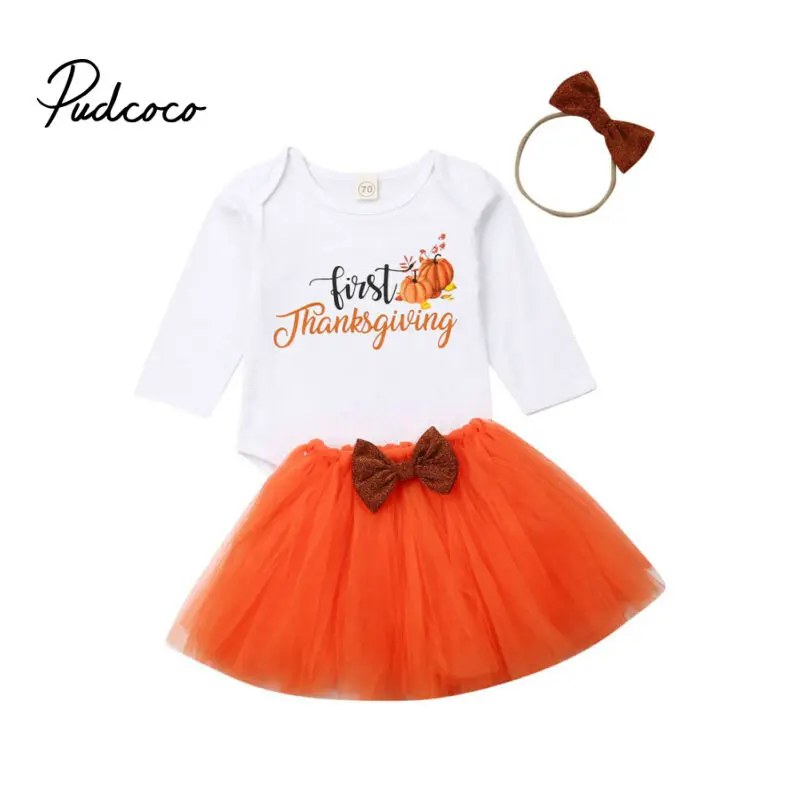 

Newborn baby Girl boy clothes Newborn Infant Baby Girl Letter Romper Tops+Tutu Skirts Thankgiving Outfits Set roupa infantil