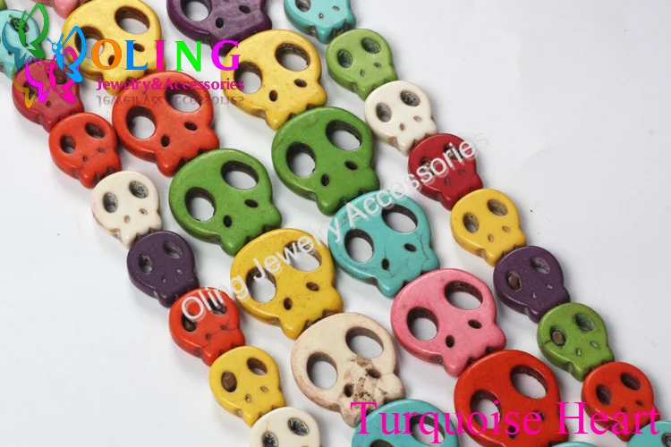 Zufälliger Weise Bunte Runde/Frieden Symbol/Herz Stein Perlen Charms Spacer DIY Halskette/Armbänder Handwerk Schmuck Machen – Detail 2