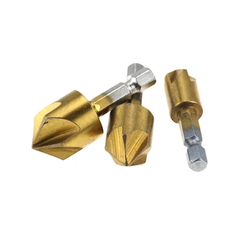 

3PCS 12mm 16mm 19mm Chamfer Countersink 1/4" Hex Shank Wood Chamfering Cutter Chamfer Countersink Drill Bit