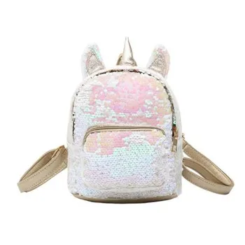 

Women Sequins Unicorn Backpacks Teenage Girls Travel Large Capacity Bags Portable Party Mini School Bags Shoulder Bag For Lady
