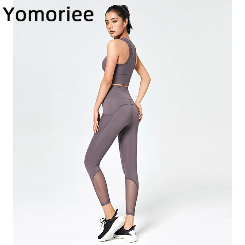 

Sport Women Yoga Set Gym Workout Running Training Sportswear Push-up High Waist Butt Lifting PeachÂ butt Two-piece Set Yomoriee