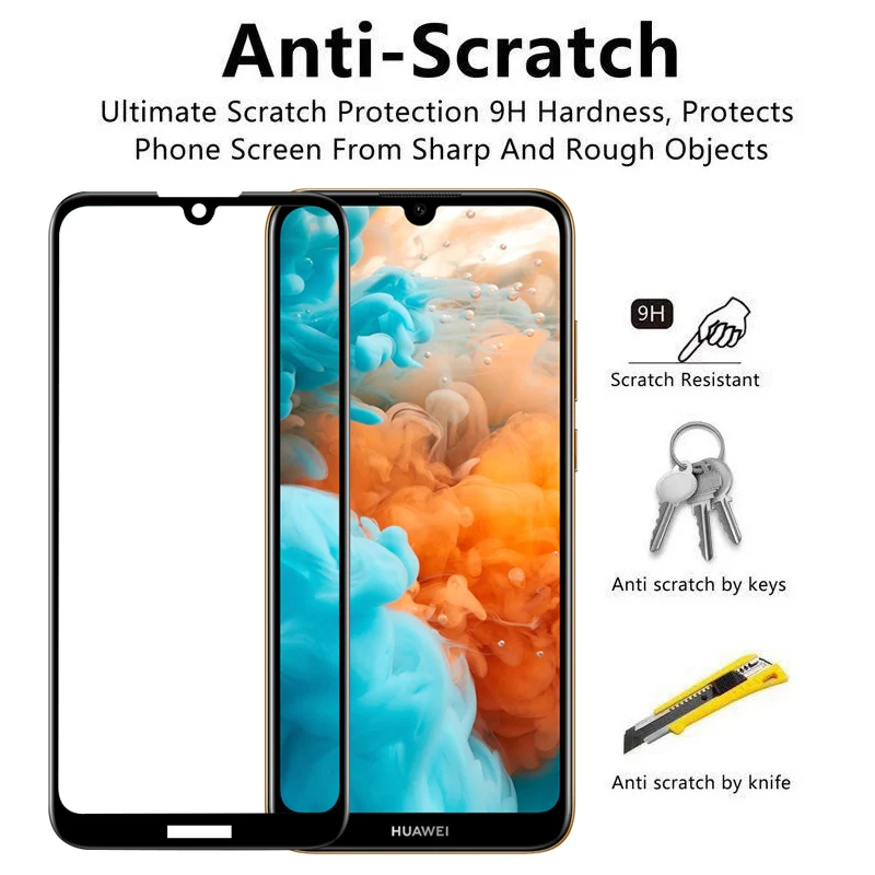 Передняя+задняя стекло Huawei Y5 Y6 Y7 Y9 Prime закаленное стекло на Huawei Y6 защитное стекло на Y9 стекло хуавей у6 стекло хуавей у9 прайм защитная пленка у5 стекло Huawei Y7 glass