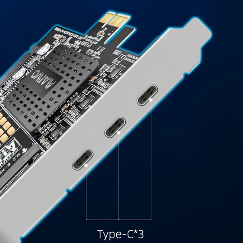 Maiwo-cartão de Expansão Pcie x1 para Portas tipo c com Placa Adaptadora de Disco de Estado Sólido M.2 Embutido Suporta 2280 Ssd Usbc m2 Sata Cartões para acréscimos - Imagem 3