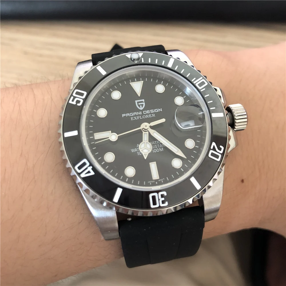 Reloj Hombre PAGANI DESIGN New Men Automatic Mechanical Wristwatch 40mm Sapphire Glass Stainless Steel Divers Watch Men Watches