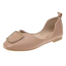 Лидер продаж; новые летние универсальные туфли с квадратным носком на плоской подошве; модные туфли с закрытым носком и металлической пряжкой; mujer zapato