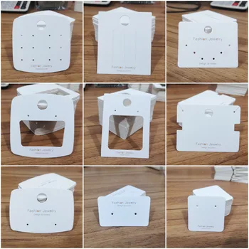 

100PCS/lot Simple White Jewelry Display Card Bracelet Earrings Packing Card Accessories Hang Tag Cardboard