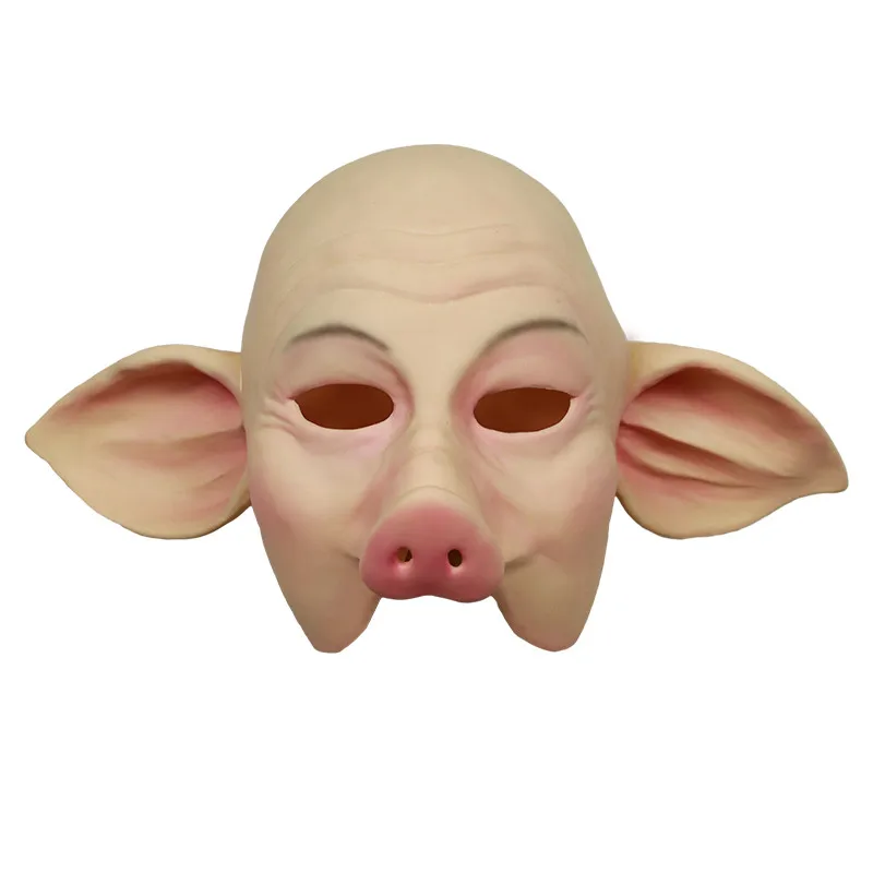 Hot Pig Head Mask Mascaras Animal Cute Halloween Mask Prop Party Carnival Mask Unisex Accessories Tools Eva Realistic Eye Mask