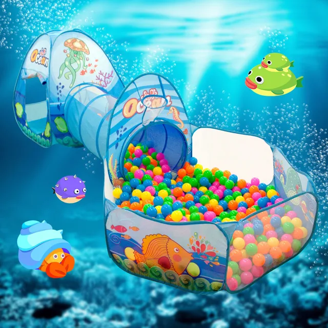 3 In 1 Children Ball Pool Baby Ballon Playpen Portable Kids Tent Ball Pit Crawling Tunnel Kid Playground Yard Rooom Pool Gift 1