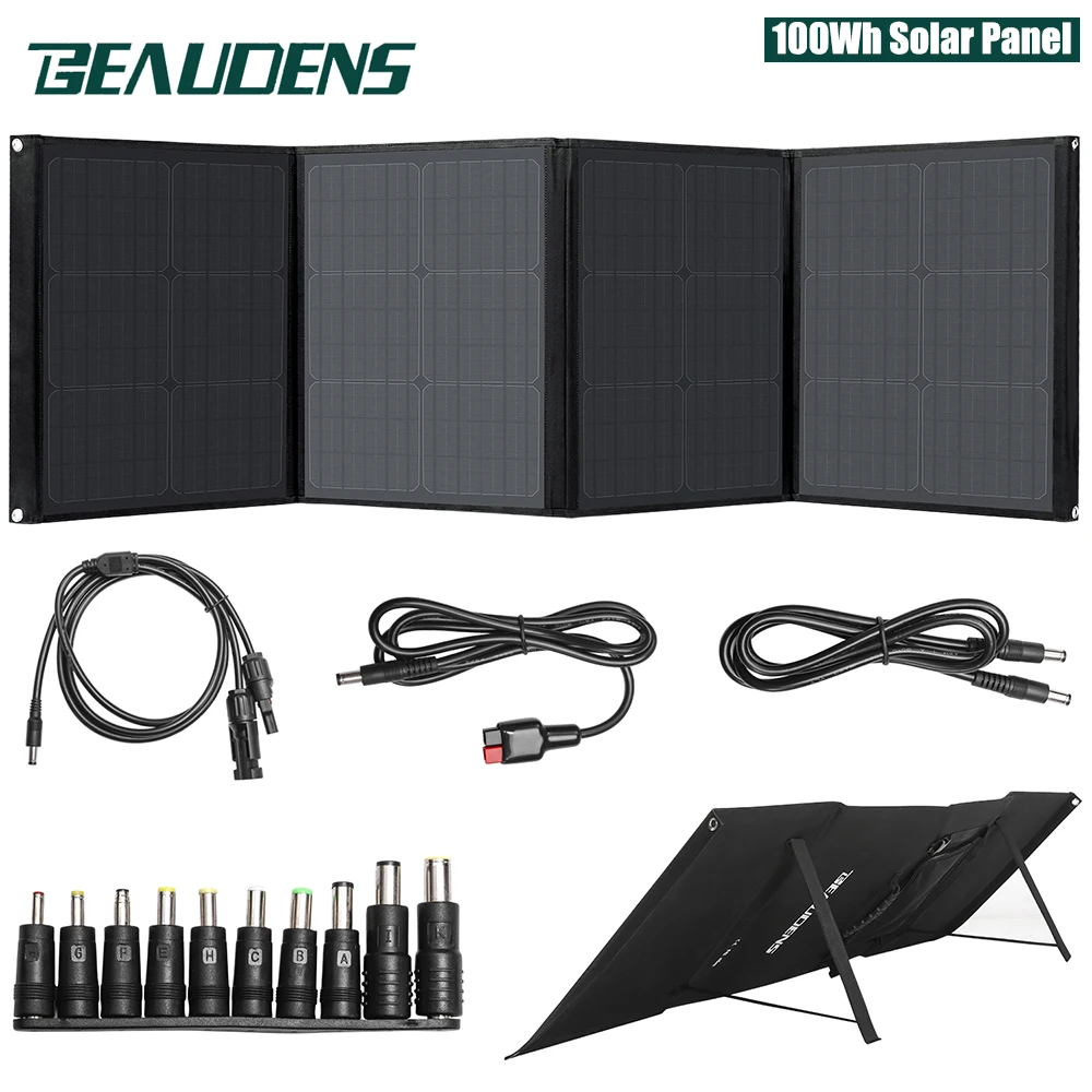 Beaudens 100W Панели солнечные клетки Зарядное устройство QC3.0 Быстрая зарядка для Мощность станция генератор и 18V устройств Спорт на открытом воздухе для путешествий