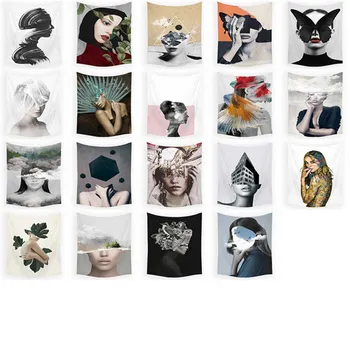 

Creative Art Abstract Figures View Peach Skin Background Tapestry Digital Printing Decorative Cloth