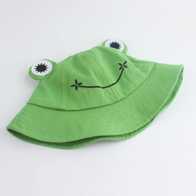 Frog Bucket Hat Panama Fishing Hat Cartoon Hats For Women Men Outdoor Sun Fisherman Caps