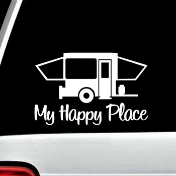 

16*10.2cm Pop Up Camper Travel Trailer Hiker Decal Sticker Tent Hiking Car Accessories Motorcycle Helmet Car Styling