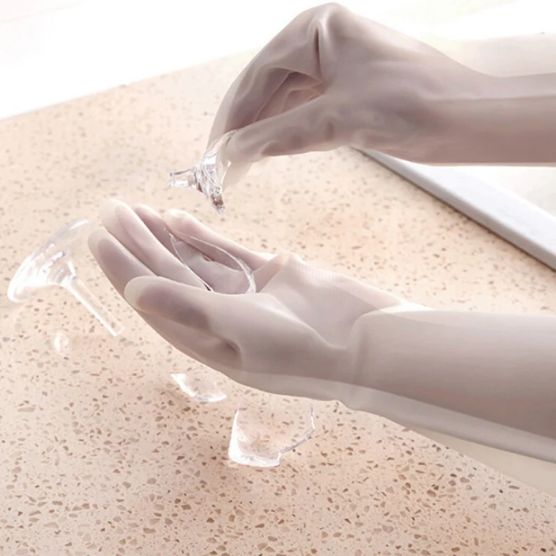 Бытовые чистящие принадлежности Посуда моющие перчатки резиновые моющие перчатки кухонные водонепроницаемые тонкие хозяйственные перчатки