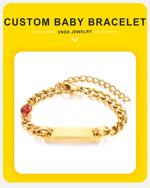 Vnox-pulsera de piedra natal