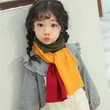 Шарф контрастного цвета для мальчиков и девочек, шаль, детский шейный платок, Детские шарфы, осенне-зимние теплые аксессуары для улицы