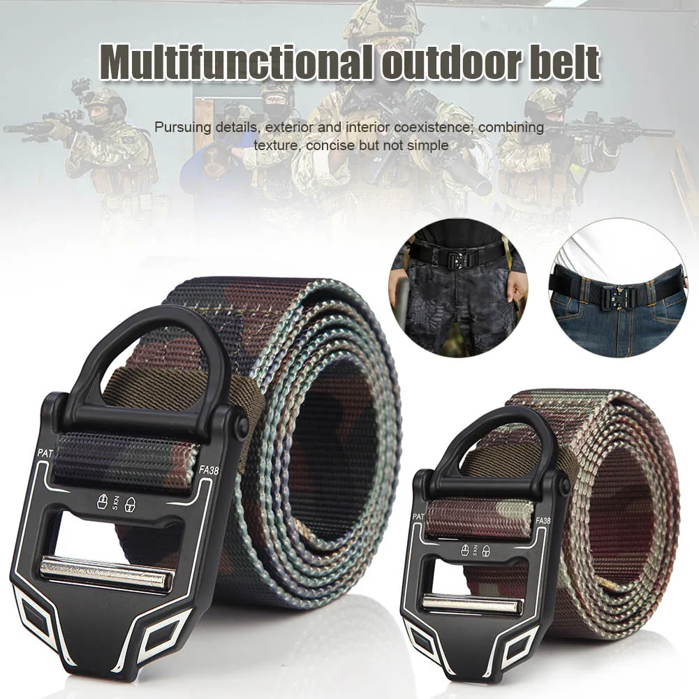 

Newly Men Snake Buckle Multi-function Camouflage Canvas Imitation Nylon Inner Belt S66