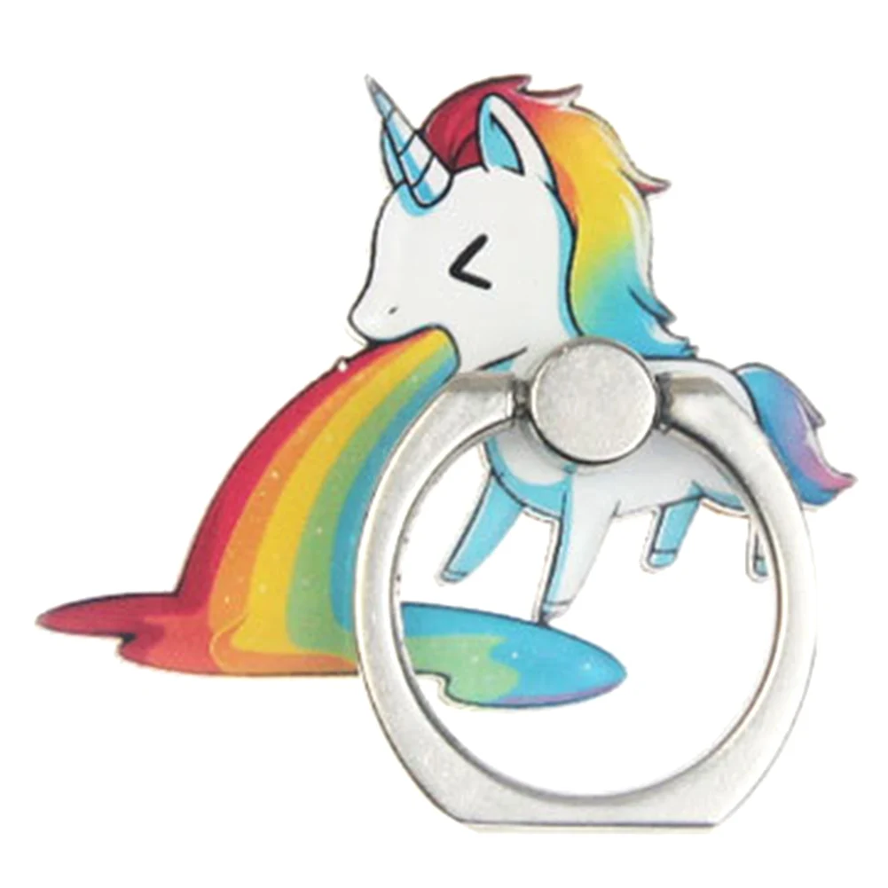 Rainbow Unicorn Mobile Phone Stand Holder Finger Ring Mobile Smartphone Holder Stand For IPhone Xiaomi Huawei All Phone - Цвет: H06