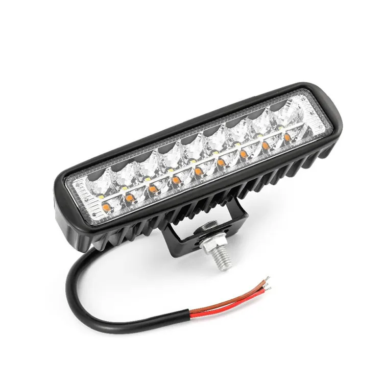Cross Border for New Style Car LED Line-styled 18w Work Light Yellow White Double Color Spotlights SUV