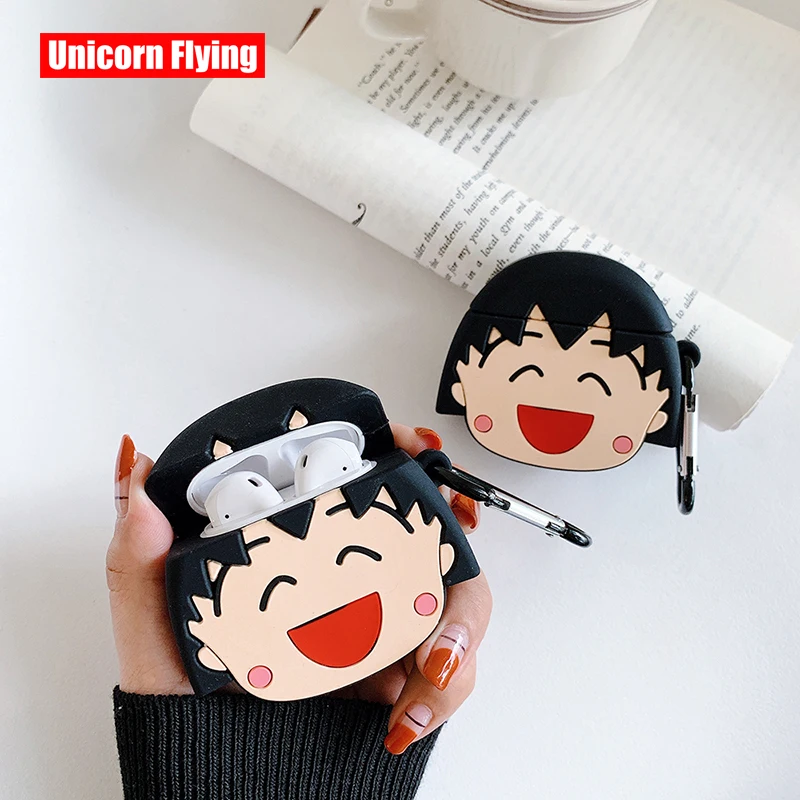 LinXiang аниме милые 3D Chi-bi Maruko Sakura momoko Bluetooth наушники силиконовый защитный чехол для Apple Airpods 1 2