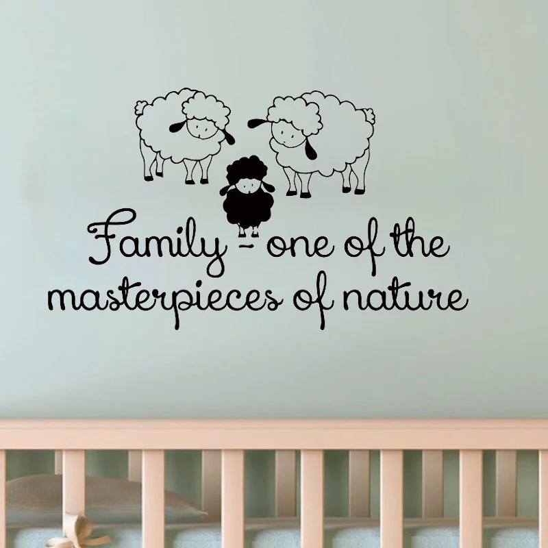Cartoon Sheep Wall Sticker Family Home Decor Removable Bedroom Wall Decals Nursery Kids Children Room Decoration