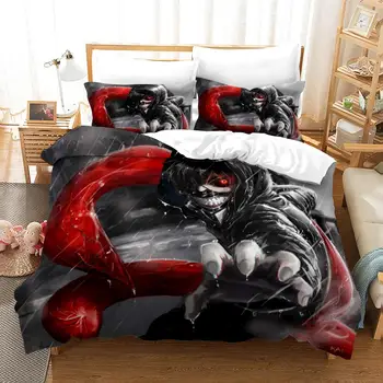 

Comic Bedding Set 2/3 Piece Set Tokyo Ghoul Printing Bedding Set Microfiber Duvet Cover Set Comforter Cover Pillowcases