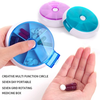

Weekly Pill Box Daily Medicine Organizer Case for Vitamins Fish Oils Supplements 7 Day Pill Cutter Tablet Container