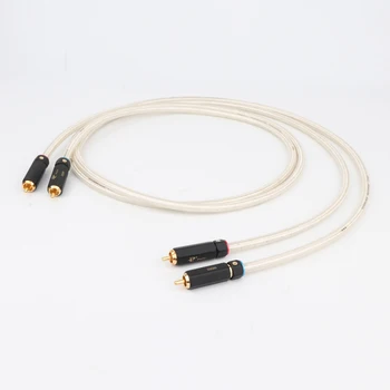 

Pair Silver Plated RCA Audio Cable HIFI RCA Cable Interconnect Cable with gold plated RCA connector hi-end RCA to RCA cable