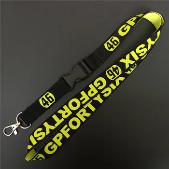 

GPFORTYSIX Motorcycle Keychain Nylon Fabric Long Lanyard Car Keyring Moto GP No.46 Keychain Gift Motorcycle Fans Souvenir Yellow