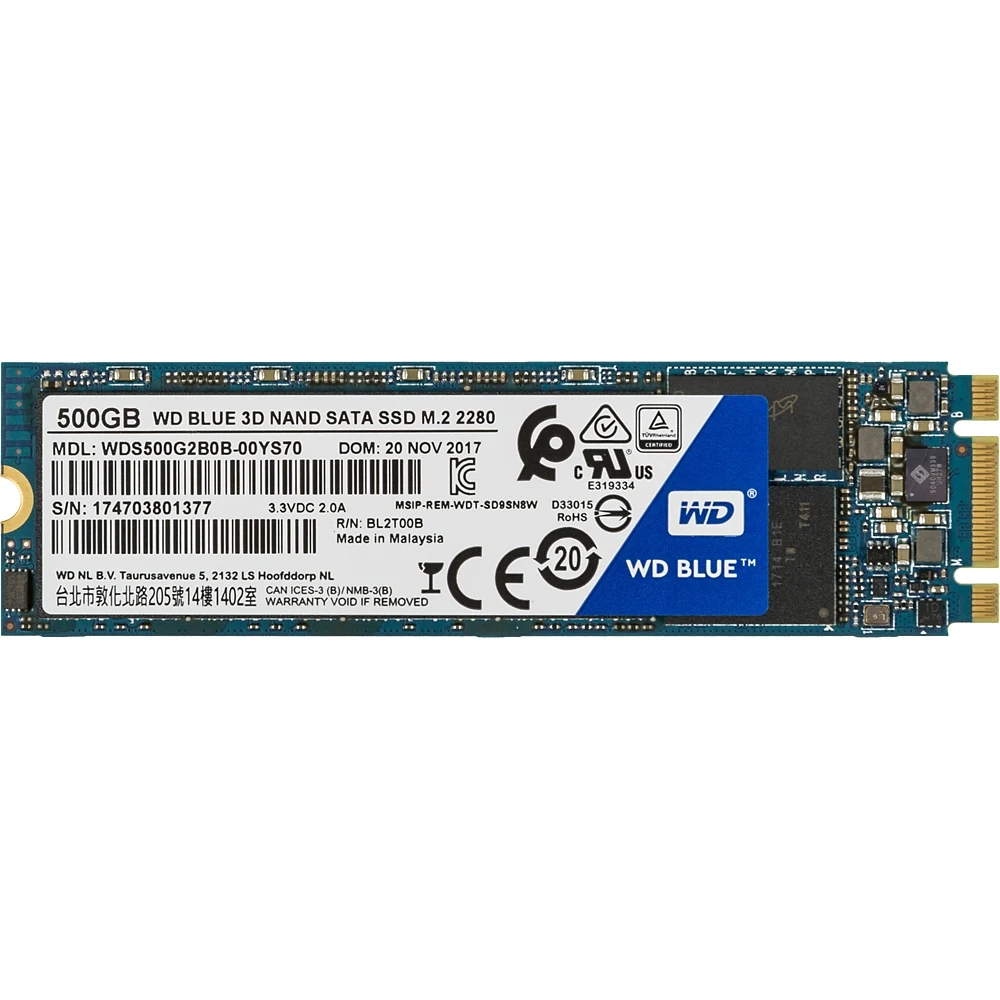 Накопитель SSD WD Original SATA III 500Gb WDS500G2B0B Blue M.2 2280
