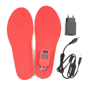 

2000mAh Unisex Rechargeable Electric Heated Insoles Cut-to-Fit Multiple Sizes Heating Shoes Inserts w/ Wireless Remote Control