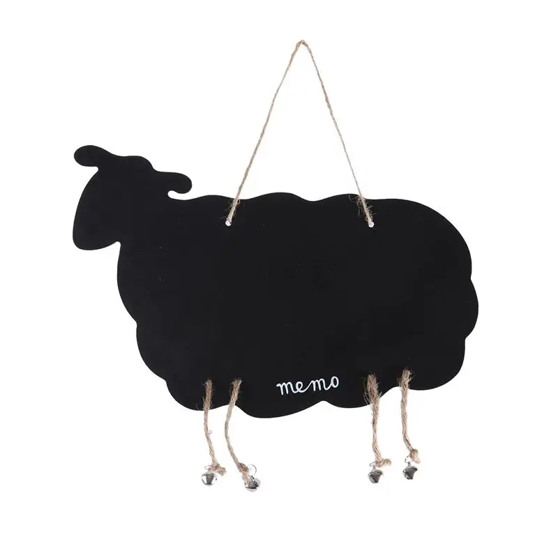 Pizarra pequeña con forma de oveja, tablero de mensajes de pizarra colgante, tablero de notas, libro de invitados para suministros de fiesta de boda