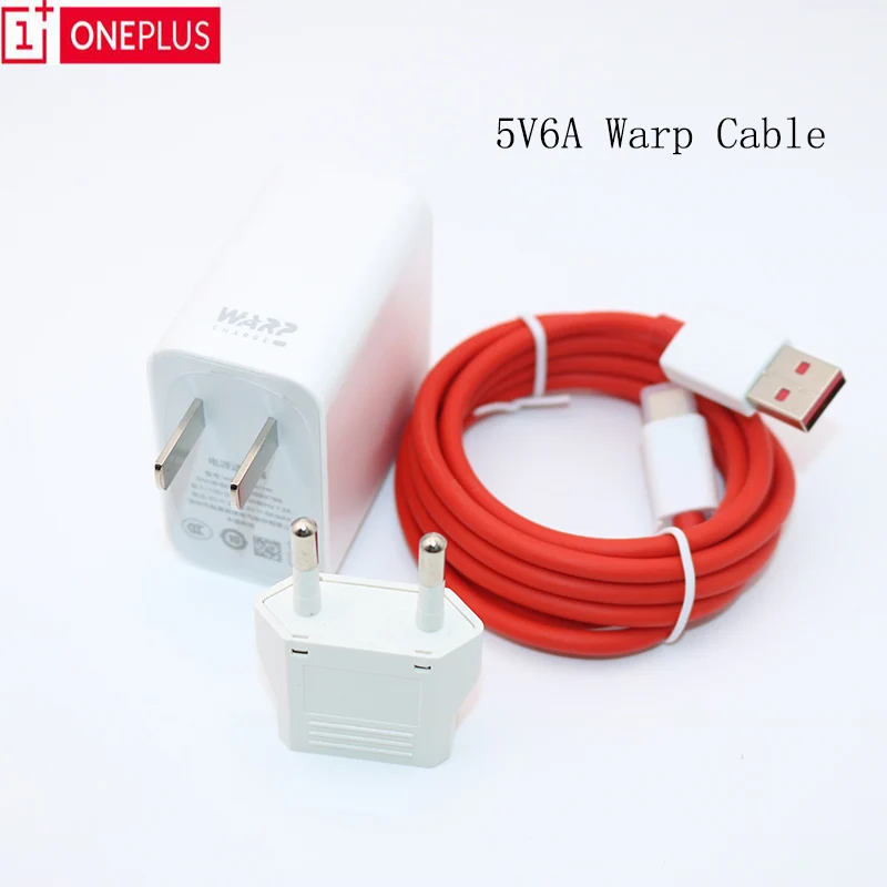 OnePlus Warp Charge 30 адаптер питания Warp 30 Вт ЕС зарядное устройство ЕС США зарядное устройство кабель Быстрая зарядка 30 Вт для OnePlus 7 7T Pro - Тип штекера: EU charger and cable