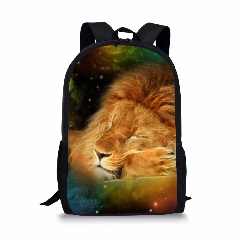 Модные школьные сумки для девочек с рисунком льва в космосе, детский школьный рюкзак с принтом, сумка-карандаш Mochila Esco