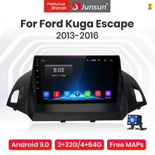 Junsun-راديو السيارة V1 Pro مع نظام تحديد المواقع العالمي (GPS) ، راديو مع مشغل ، Android 10.0 ، AI ، التحكم الصوتي ، للسيارة Ford Kuga Escape 2013-2016