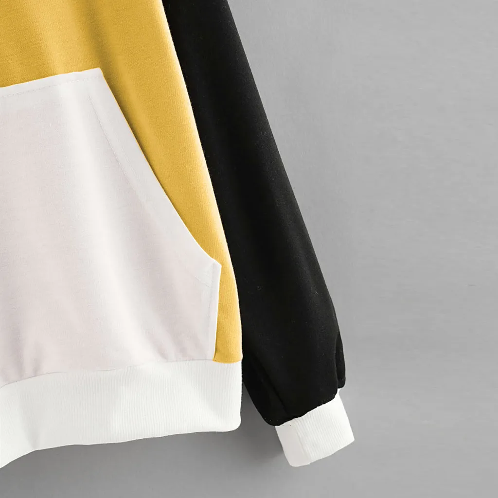 Jaycosin 2019 New Hoodies For Girls Letters Pocket Hooded Top Women
