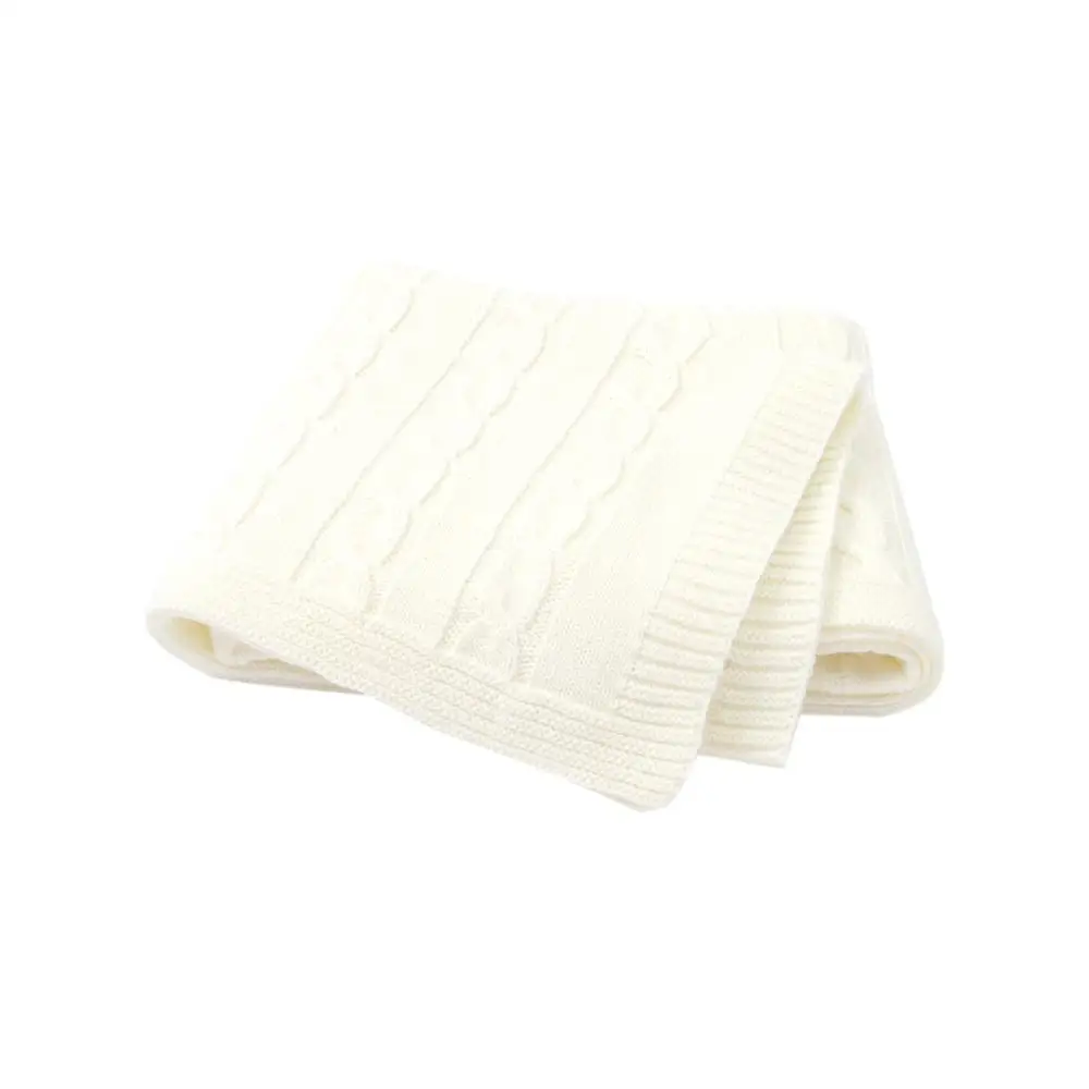 Baby Blanket Knitted 100*80cm Super Soft Toddler Kids Stroller Bed Covers Newborn Infant Swaddle Wrap Blanket Solid Color Quilts