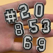 

Free Shipping 1 Pcs PVC Shoe Decoration Arabic Numerals DIY Shoe Charms For Croc Jibz X-Mas Kids Gifts 1P-11L-1