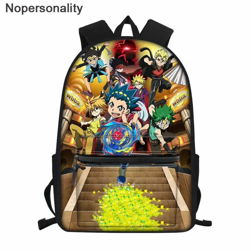 Nopersonality Cartoon Beyblade Burst Print School Bag for Teen Boys Anime Children Book Bag Large Capacity Men Travel Backpack - Цвет: LH1092Z58