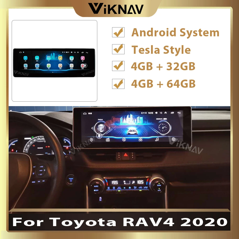 

ViKNAV for-Toyota RAV4 2020 car GPS navigator radio Auto GPS stereo multimedia player tape recorder support carplay Android