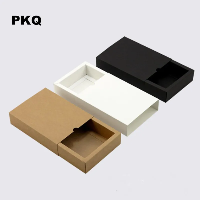 

10 sizes White/Black/Kraft Gift box for cosmetics DIY blank Gift Cardboard boxes Kraft paper carton candy box for wedding 20pcs