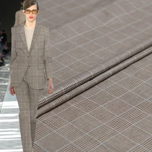 Перламутровый шелк верблюжья пряжа окрашенная клетчатая ткань лен льняные материалы осенние брюки костюмы швейная ткань для метра портного