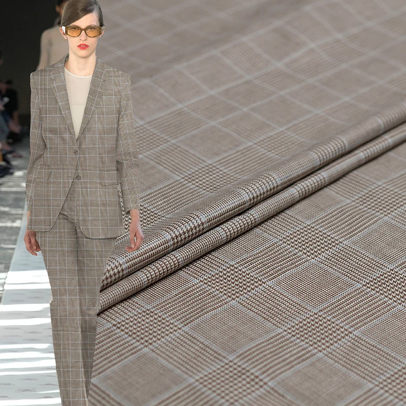 

Pearlsilk Camel Yarn Dyed Plaid Fabrics 100%Linen Flax Materials Autumn Pants Suits Sewing Cloth For Meter Tailor Freeshipping