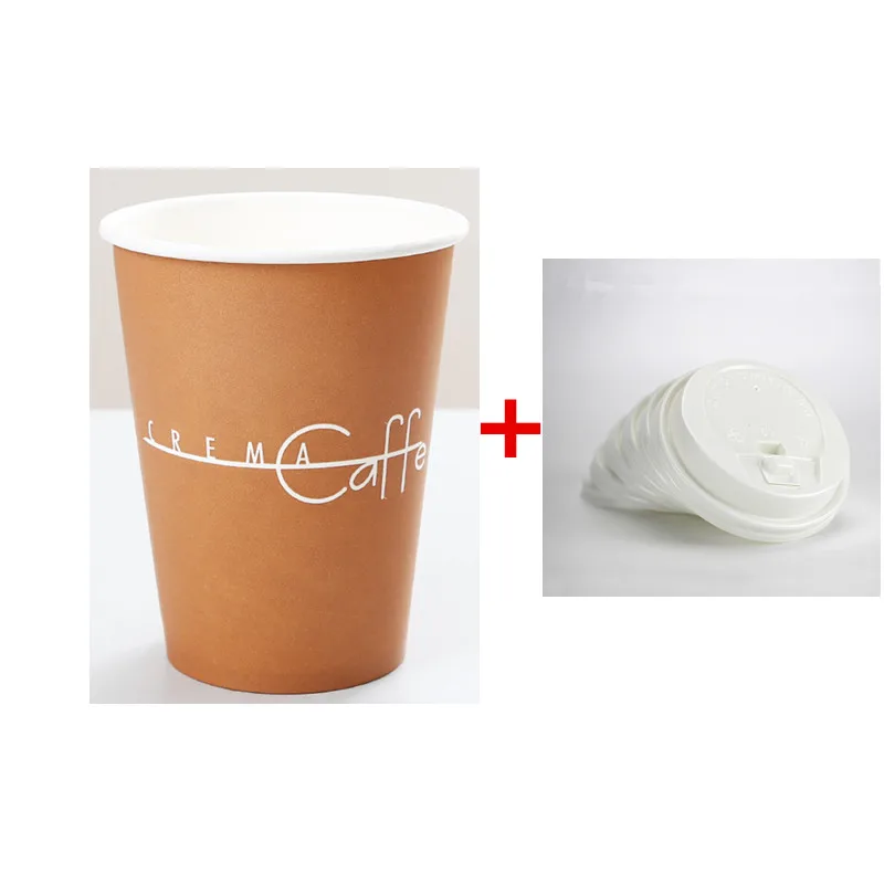 50 шт., плотная бумага, молочный чай, упаковка, одноразовые стаканчики, кофейная чашка, кофейные узоры, вечерние стаканчики, стакан на вынос - Цвет: cup and lid1
