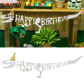 

Dinosaur Theme Happy Birthday Banner Dino Party Jurassic Park Birthday Banner Dinosaur Skeleton Kids Birthday Party Supplies